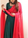 Designer Wear Dark Bottle Green  Plazzo Set Along With Nazneen Dupatta