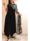 Amazing Black Colored Plazzo Set Along With Digital Printed Chiffon Dupatta