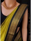 Energetic Green Colored Festive Wear Banarasi Art Silk Saree