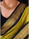 Energetic Green Colored Festive Wear Banarasi Art Silk Saree