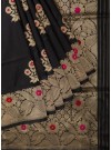 Unique Black-Brown Colored Partywear Banarasi Art Silk Saree