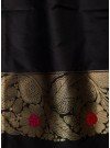 Unique Black-Brown Colored Partywear Banarasi Art Silk Saree