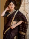 Blooming Coffee Colored Festive Wear Woven Banarasi Art Silk Saree