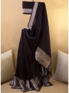 Designer Wear Black Colored Partywear Banarasi Art Silk Saree