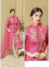 Amazing pink colour Cotton Satin churidar suit