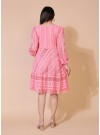 Pink Lucknowi Chikankari Borer Work Rayon Western Dress