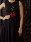 New Black Party Wear Black Reyon Ready-Made Designer Wear Gown