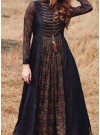 Black Printed Rayon Occasion Wear Gown Style Western Kurti