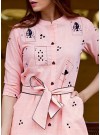 Exciting Pink Rayon Embroidery Work Western Kurti