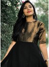 Engrossing Black Colored Designer Partywear Georgette - Jacquard Gown