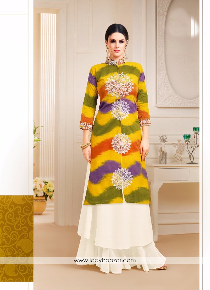 Absorbing Cotton Multi Printed Palazzo Salwar Suit