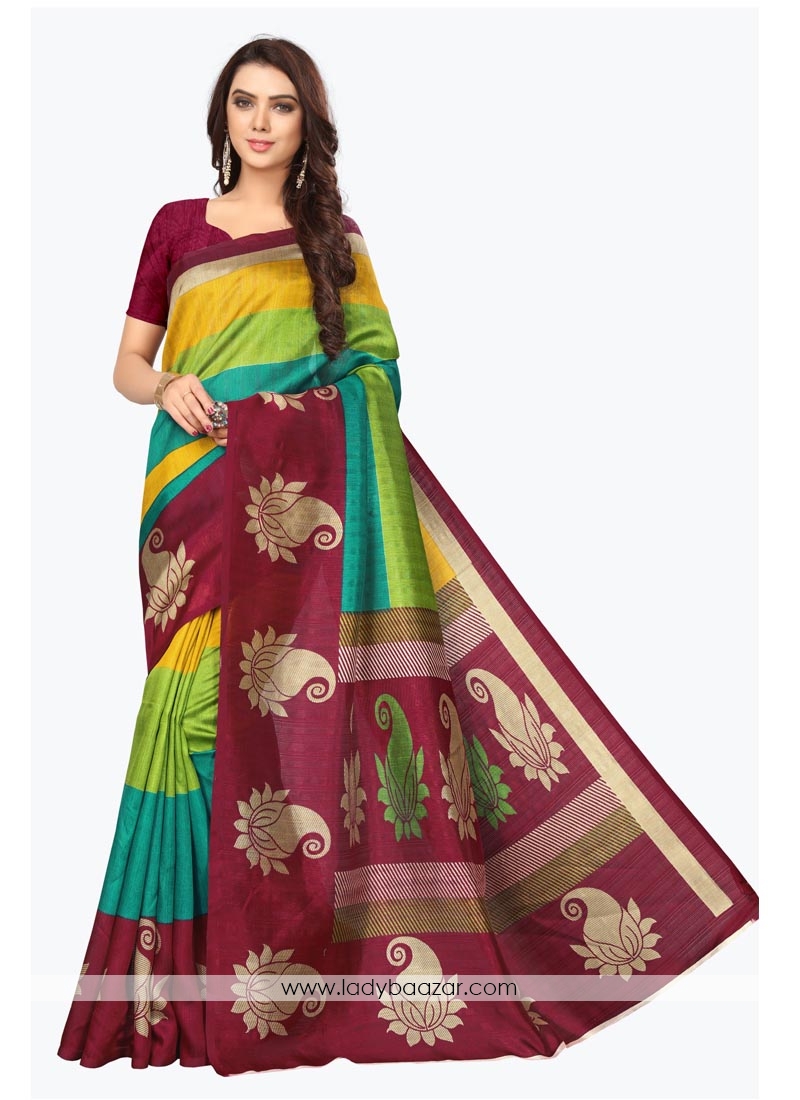 Adorning Bhagalpuri Silk Printed Casual Saree