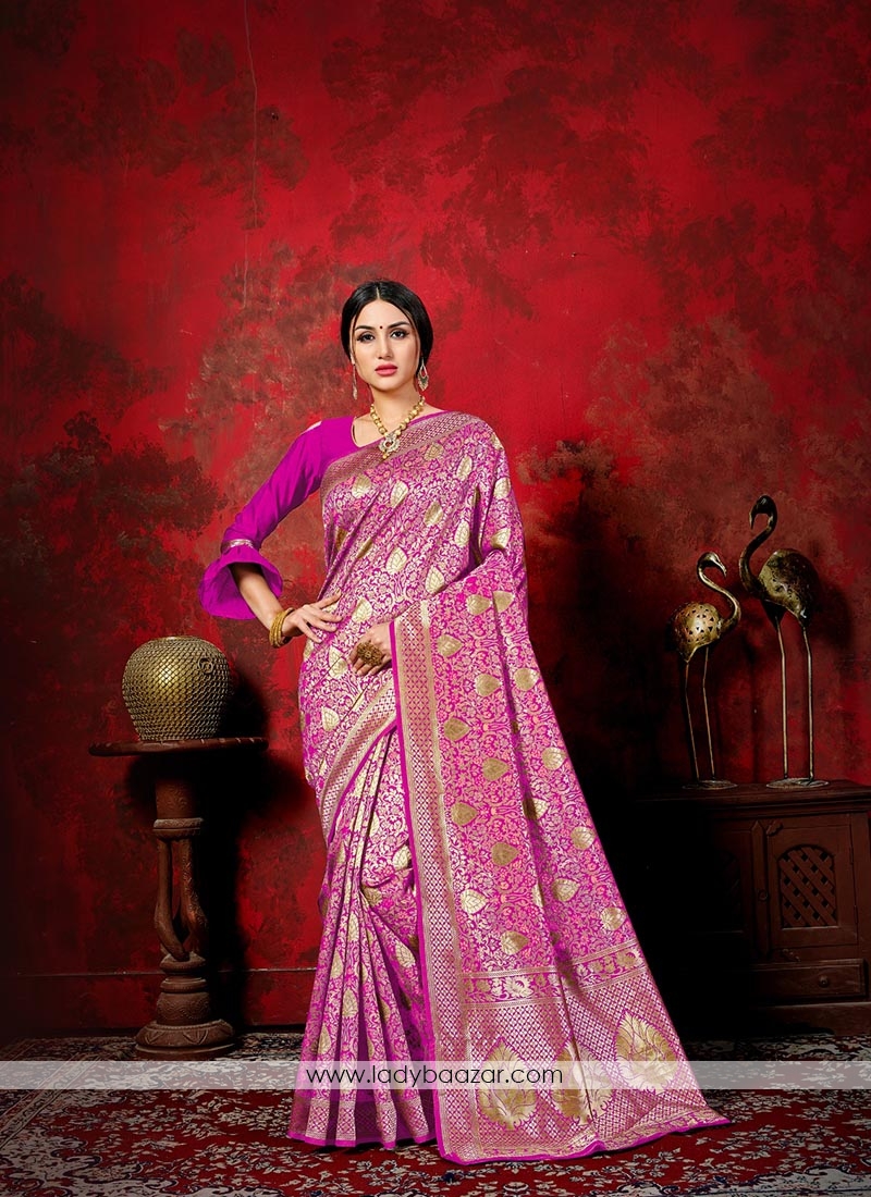 Alluring Banarasi Silk Weaving Designer Traditional Saree