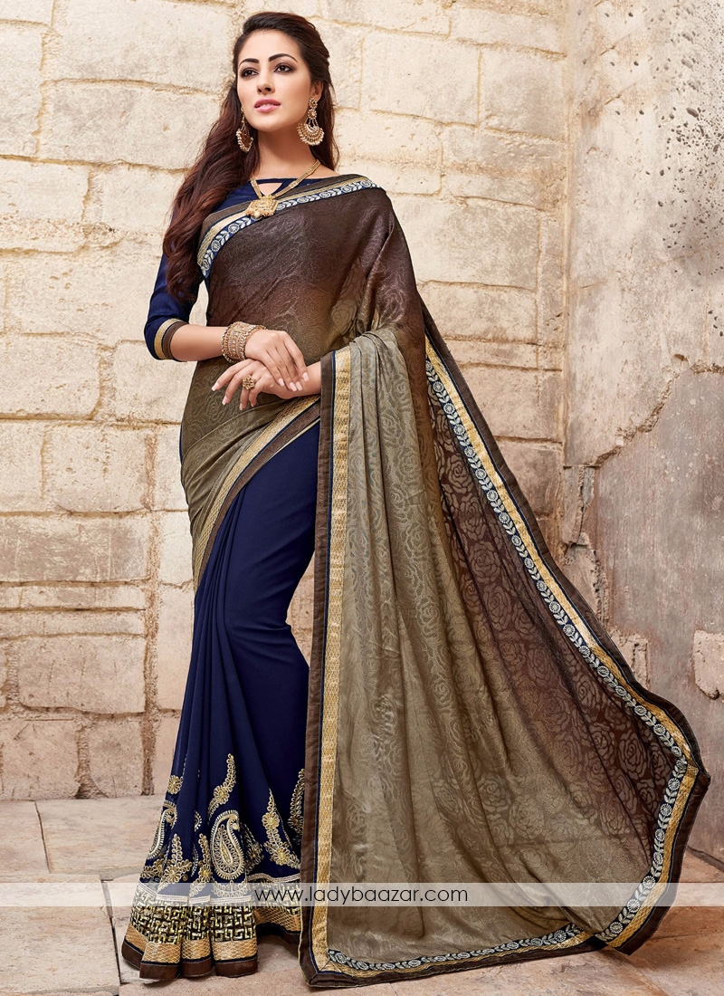 Amazing Embroidered Georgette Casual Saree