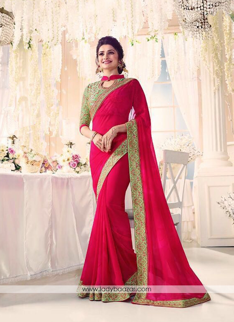 Artistic Georgette With Silk Embroidery Work Designer  Saree