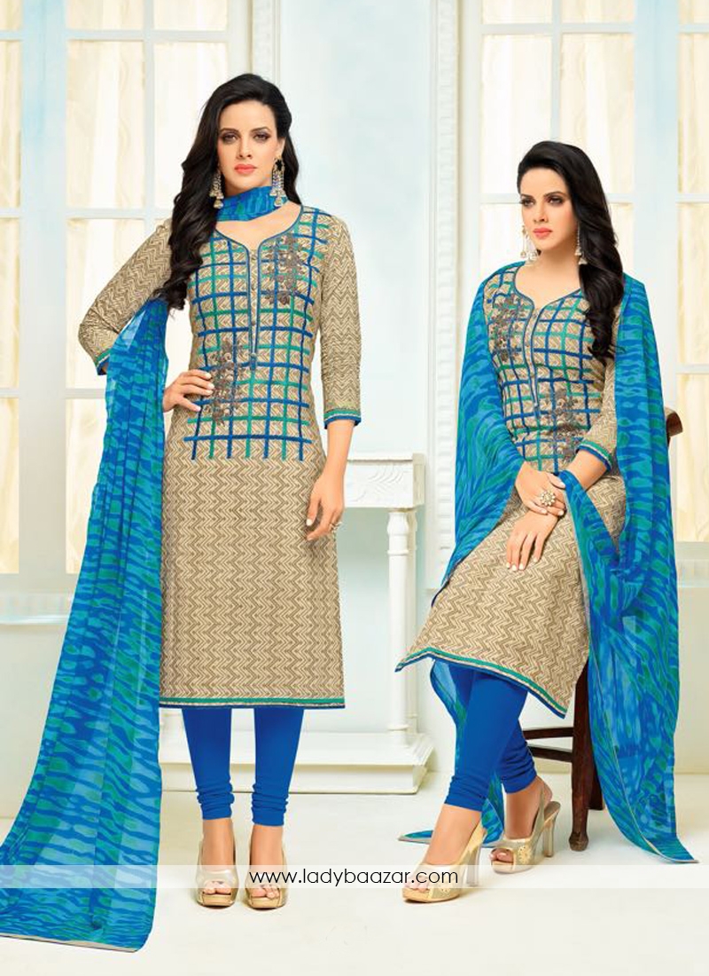 Aspiring Multi Color Chanderi Salwar Kameez