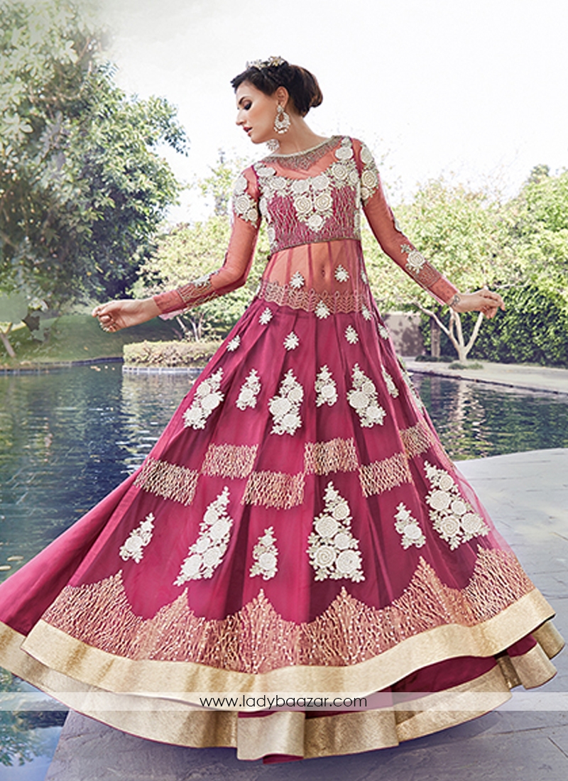 Attractive Net and  Georgrtte Anarkali suit