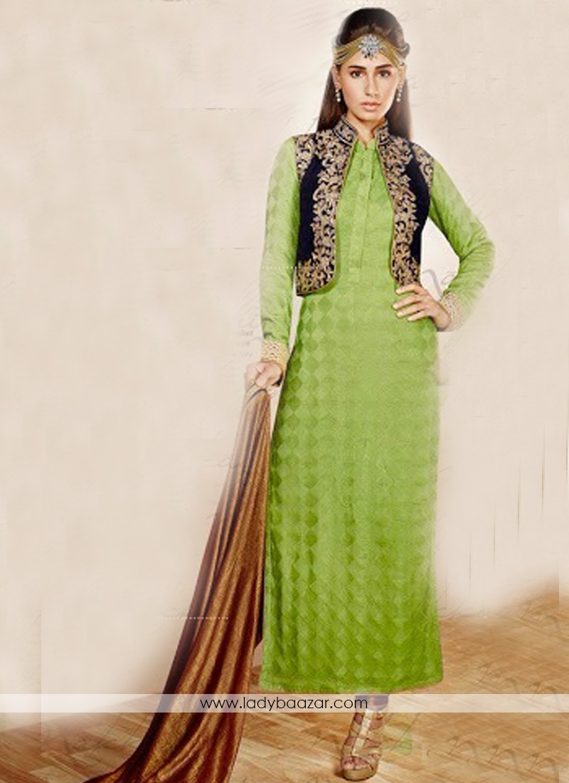 Appealing Sea Green Anarkali Salwar Kameez