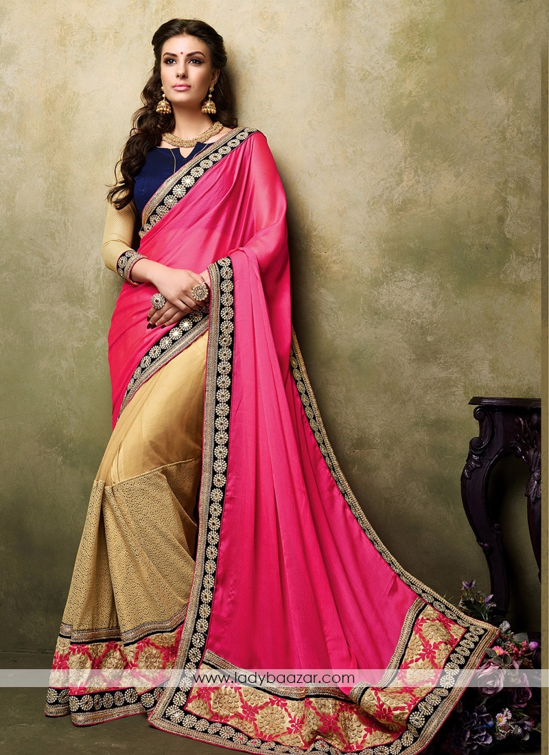 Attractive Embroidered Designer Saree