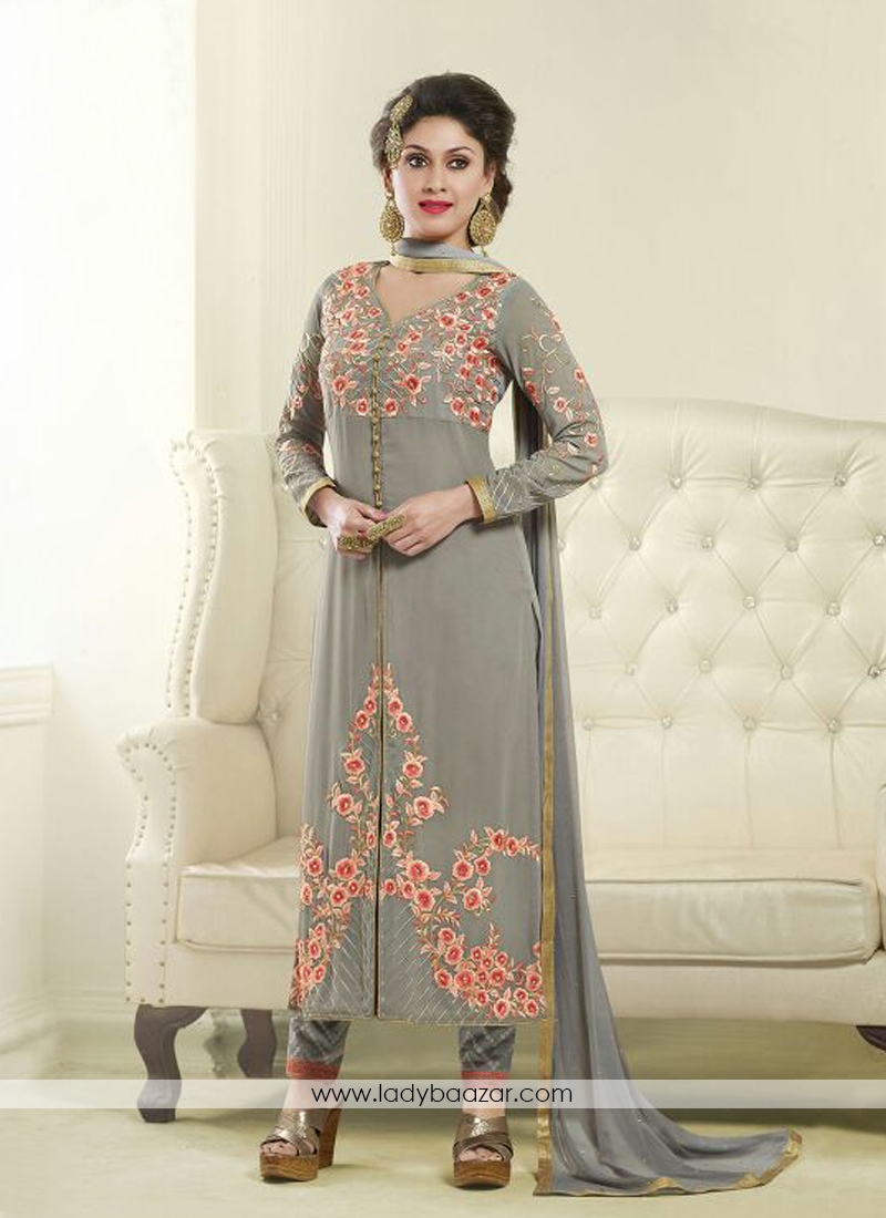 Attractive  Georgette Churidar Suit