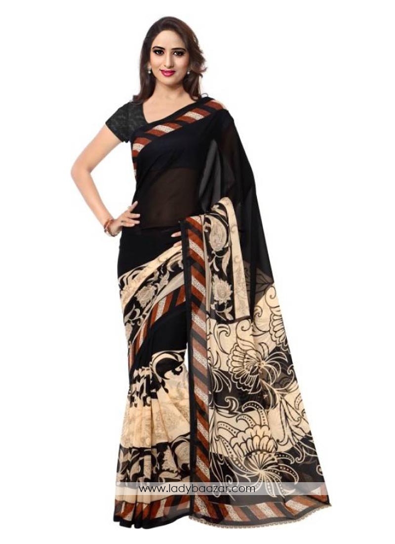 Black Bhagalputi Silk Casual Saree