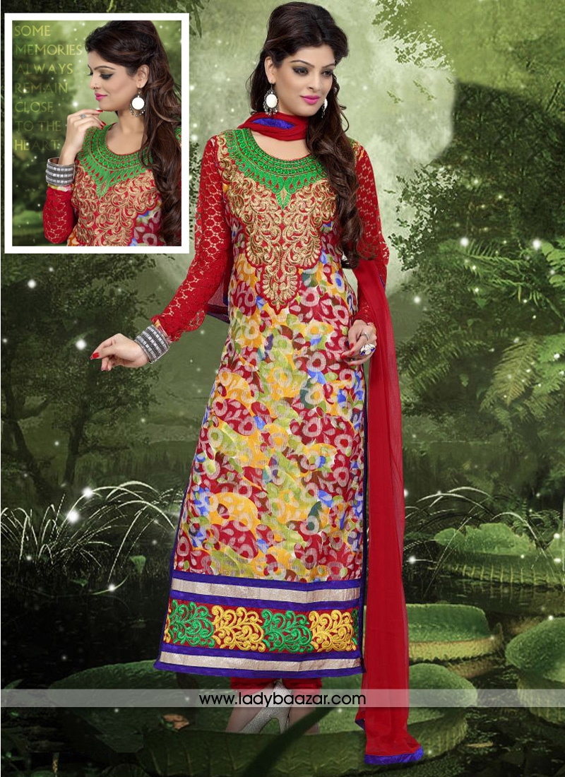 Capricious Cotton Multi Colour Digital Print Work Designer Suit