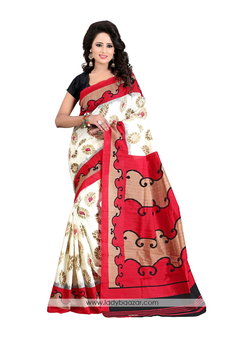 Charismatic Bhagalpuri Silk Printed  Casual Saree