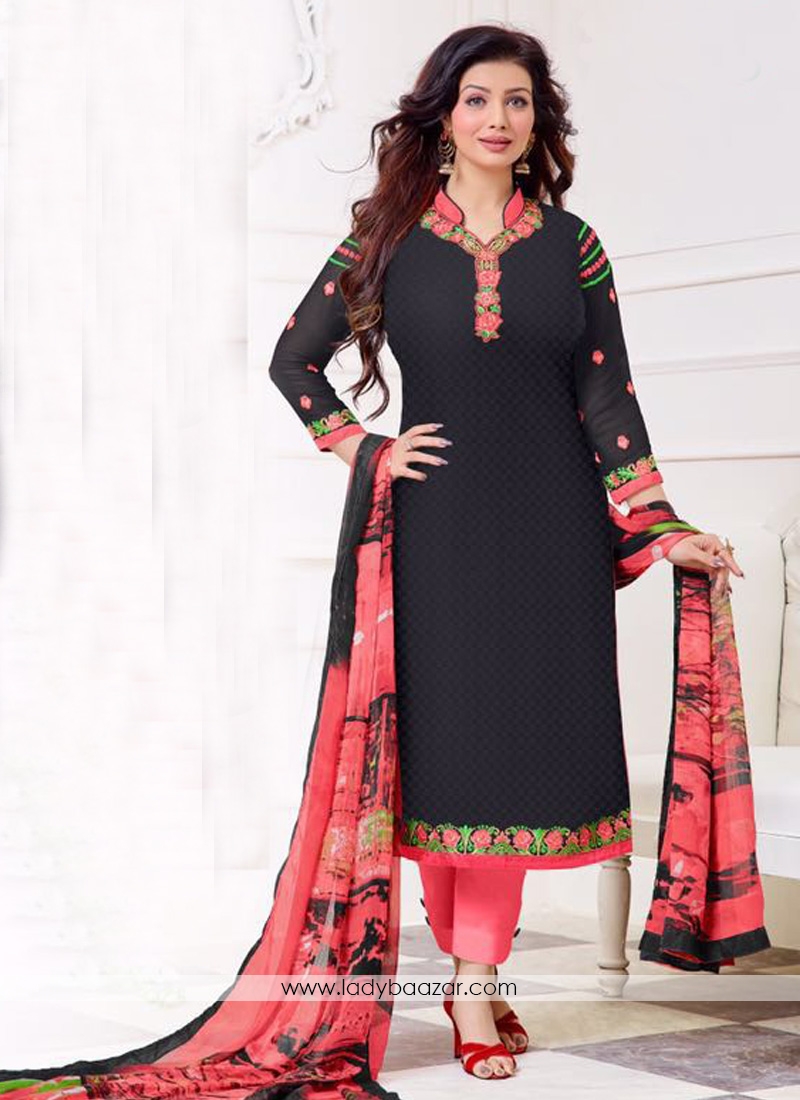 Charming Cotton  Embroidered Churidar Suit