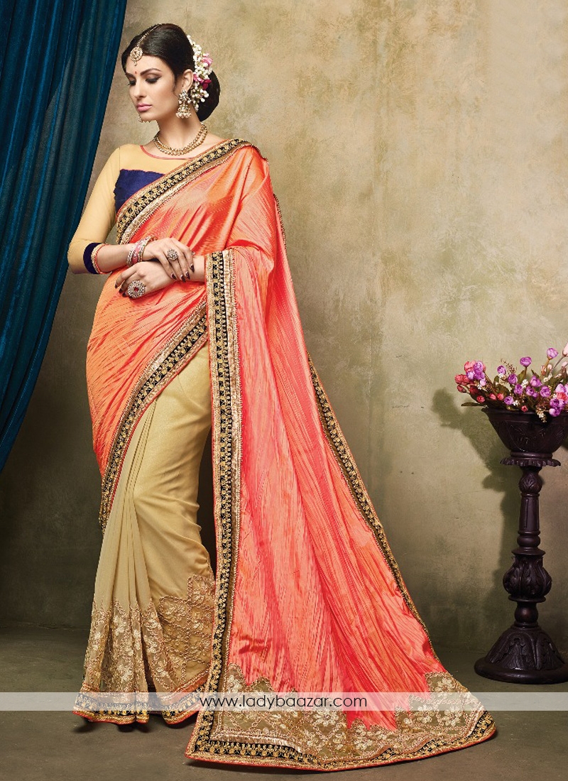 Charming Embroidered Georgette Designer Saree