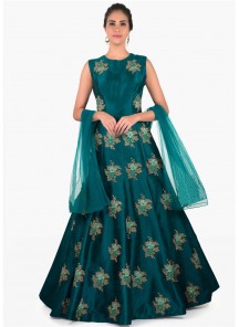 Charming Embroidered Work Gown