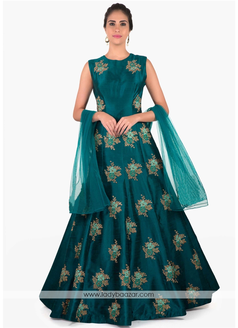 Charming Embroidered Work Gown