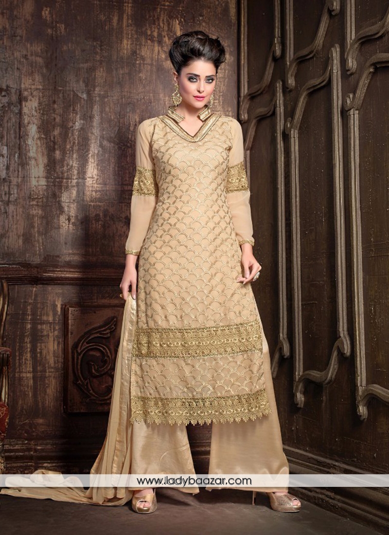 Competent embroidered Work Designer Straight Salwar Kameez