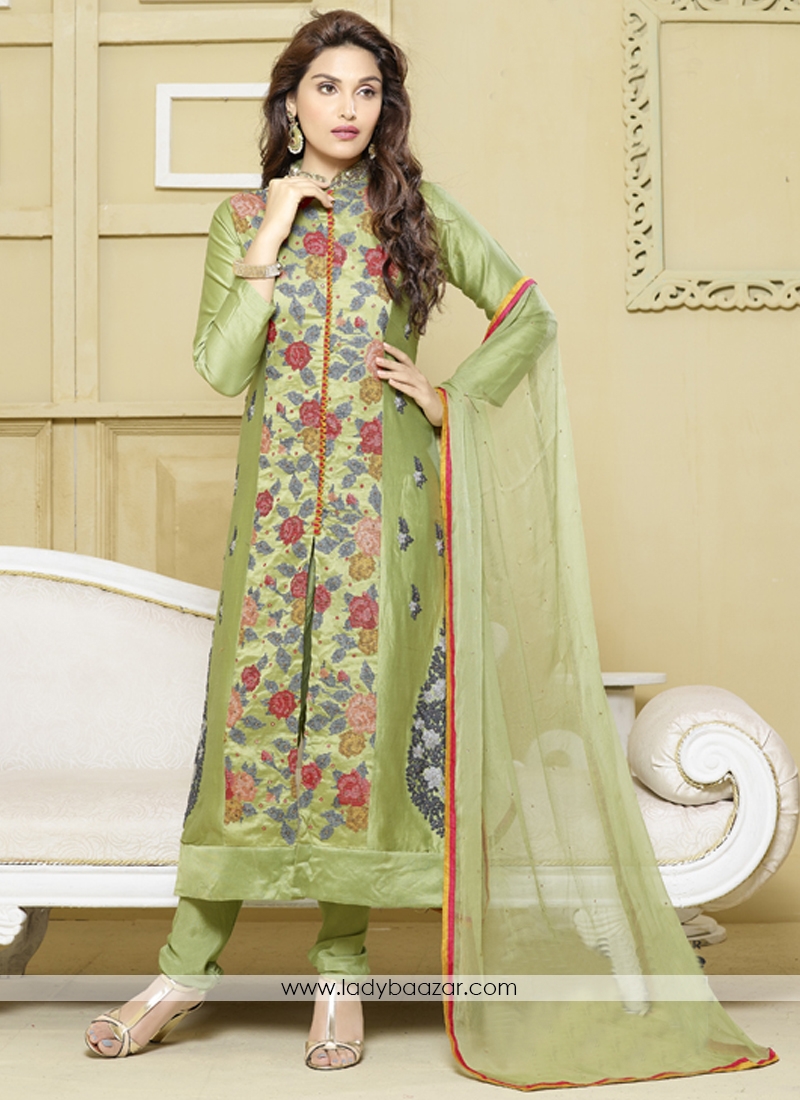 Cotton Satin Churidar Suit