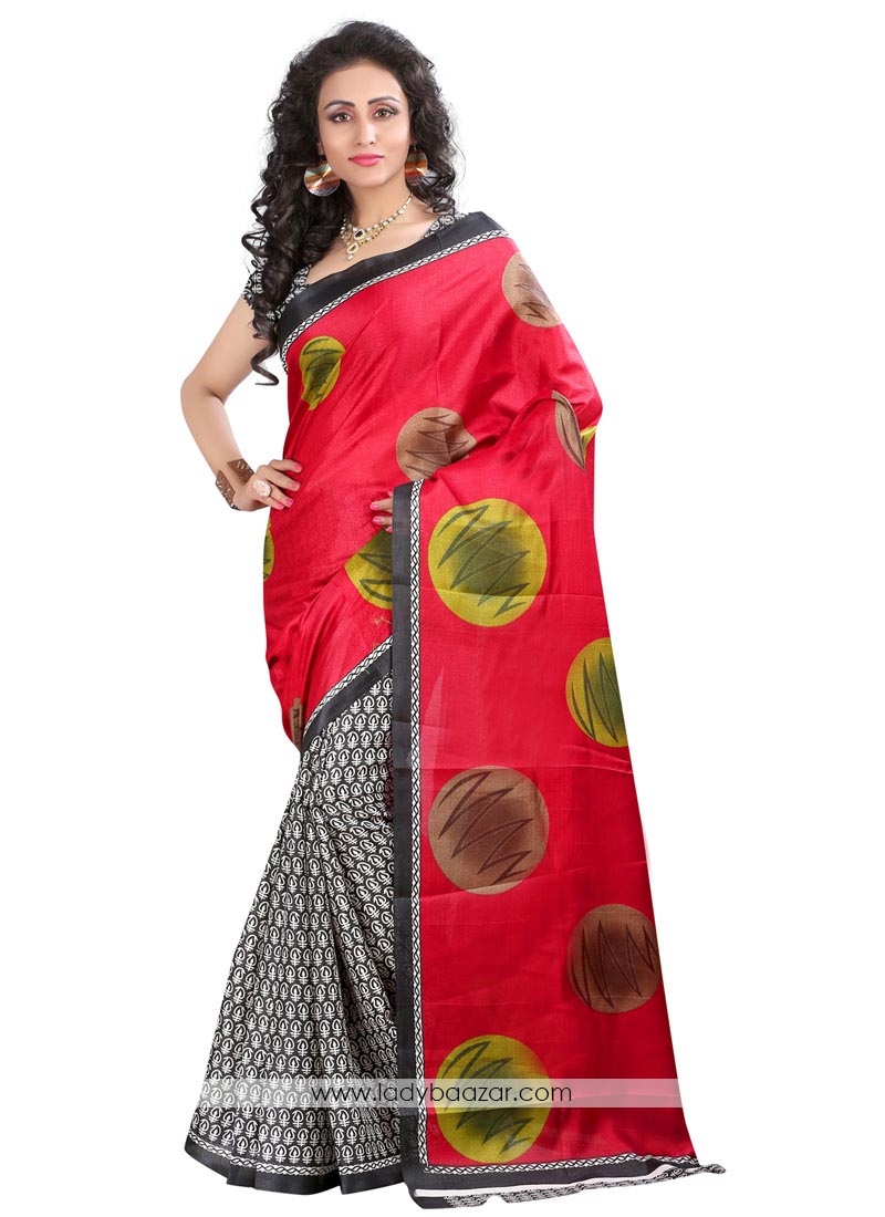 Cute Bhagalpuri Silk Printed Casual Saree