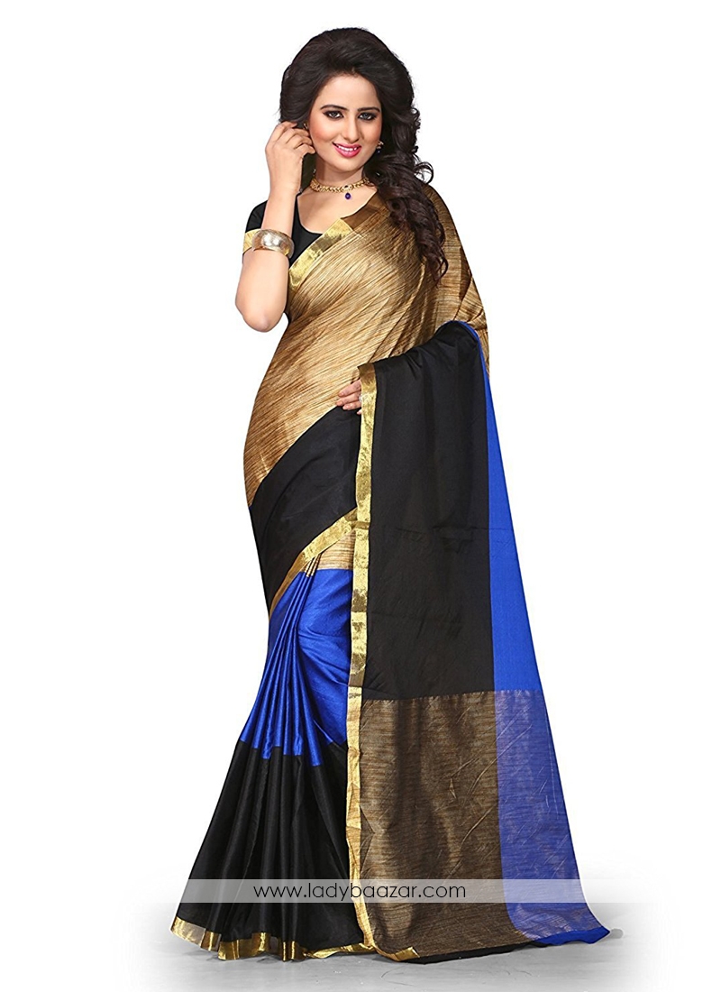 Cute Multi Color Cotton Silk Printed  Casual Saree