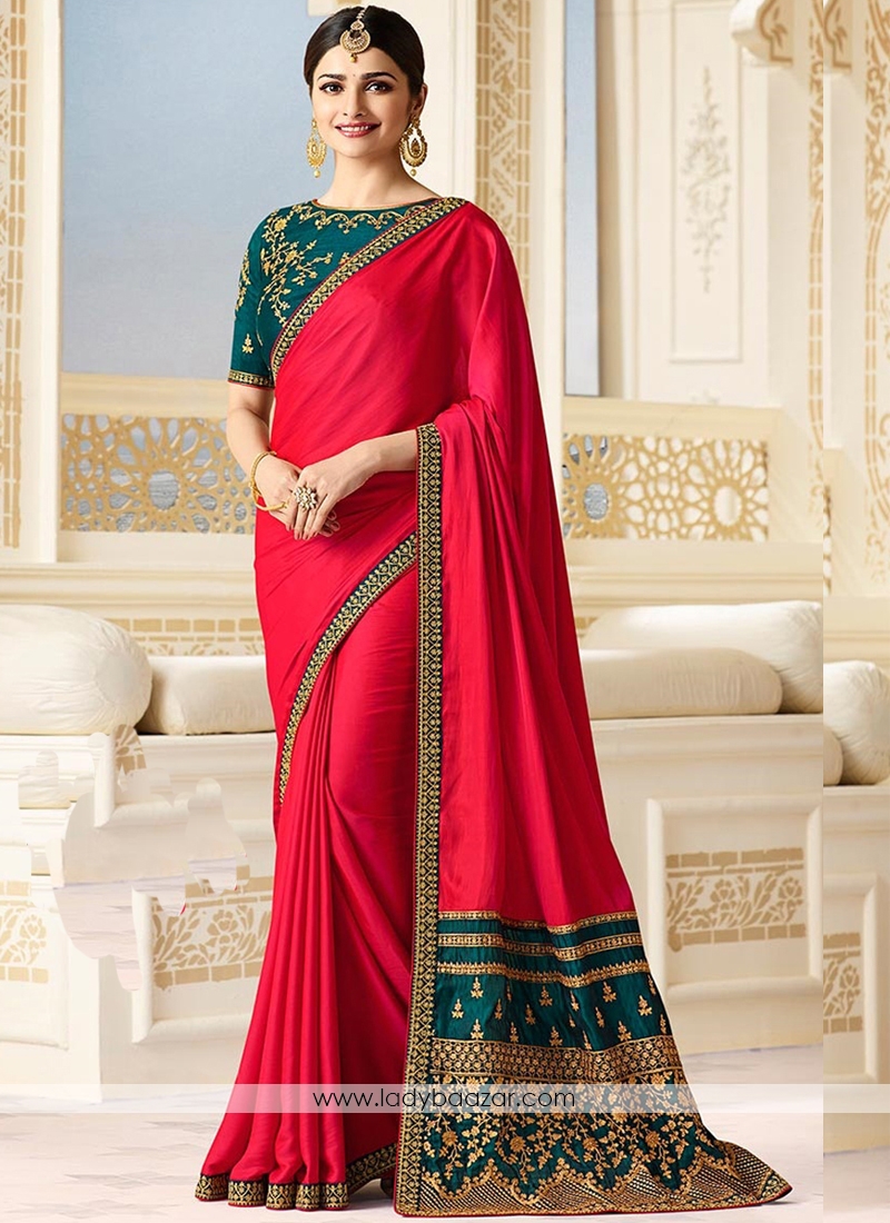 Delectable Embroidery  Work  Silk Designer Classic Saree