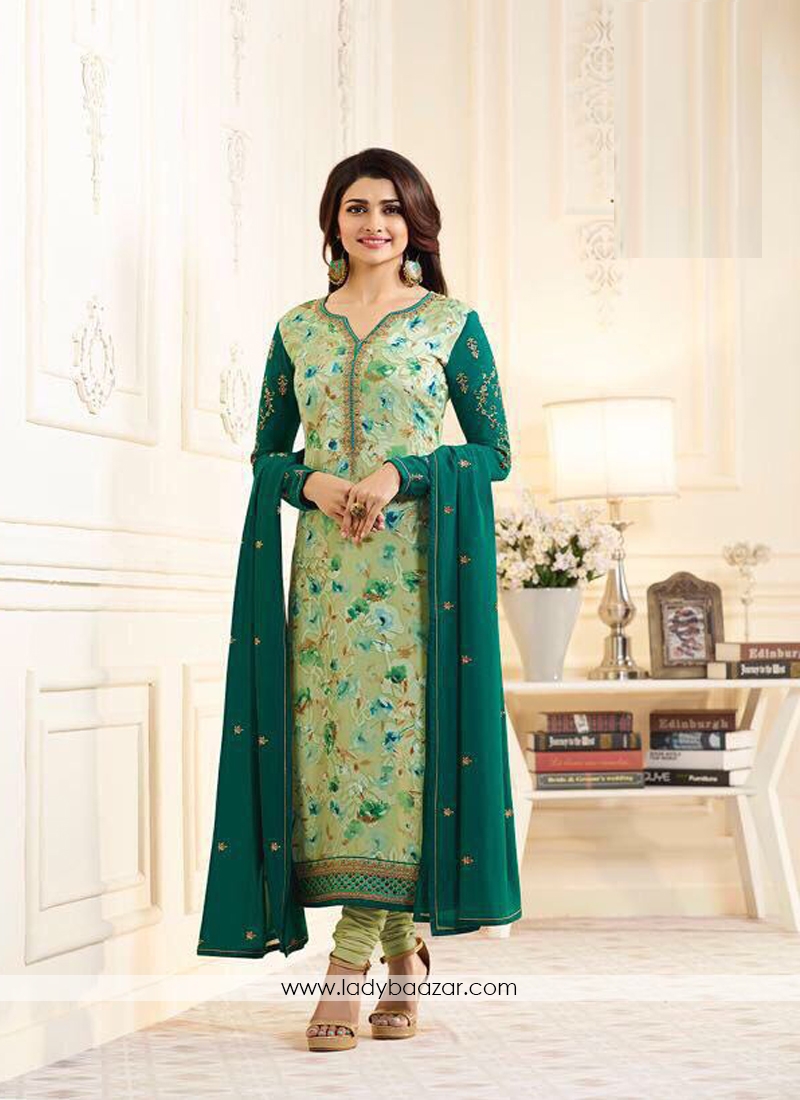 Delightsome Brasso Green Straight Suit