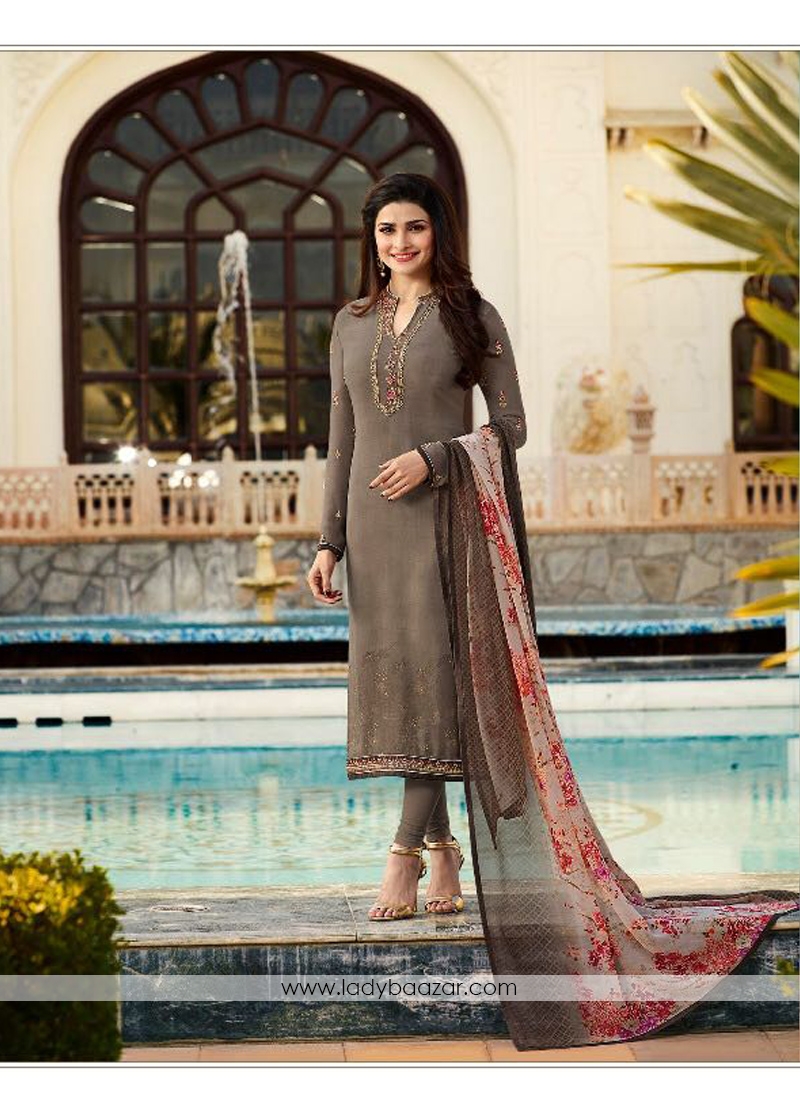 Divine Crepe Embroidery N printed Salwar Kameez