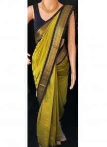 Energetic Green Colored Festive Wear Banarasi Art Silk Saree
