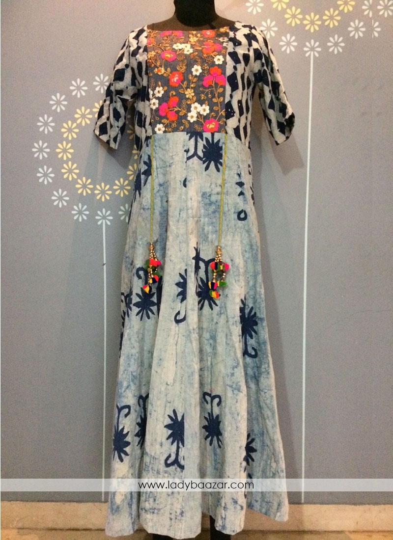 Ethnical Cotton Printed Embroidery Dress