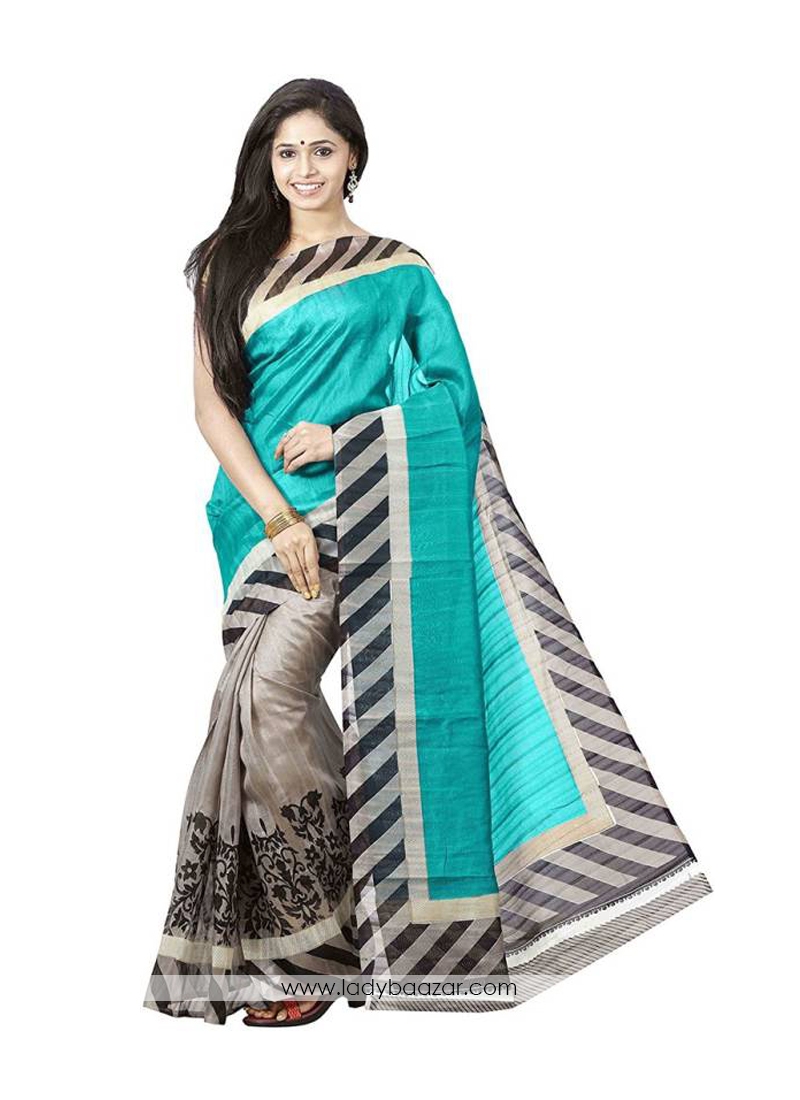 Exceptional Bhagalpuri Silk Printed Saree