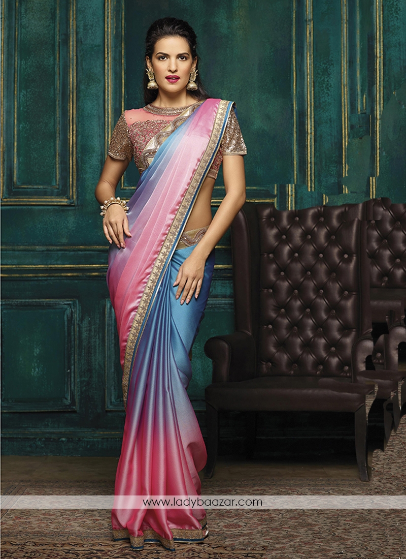 Exceptional Embroidery Work Multi  Designer Designer Sarees