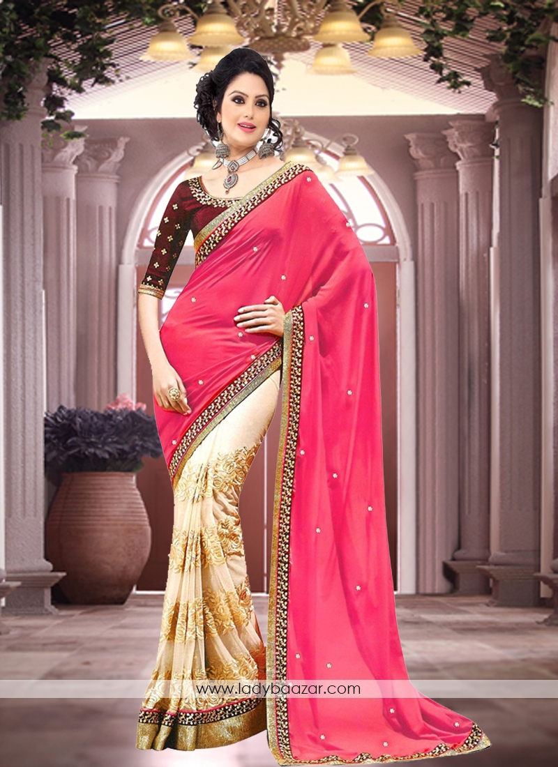 Fab Embroidered Georgette Designer Saree