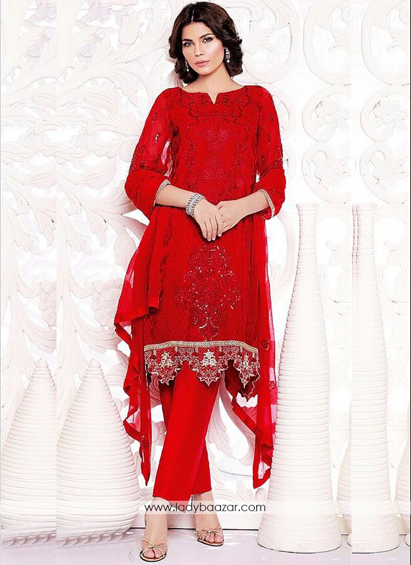 Faux Georgette Churidar Suit