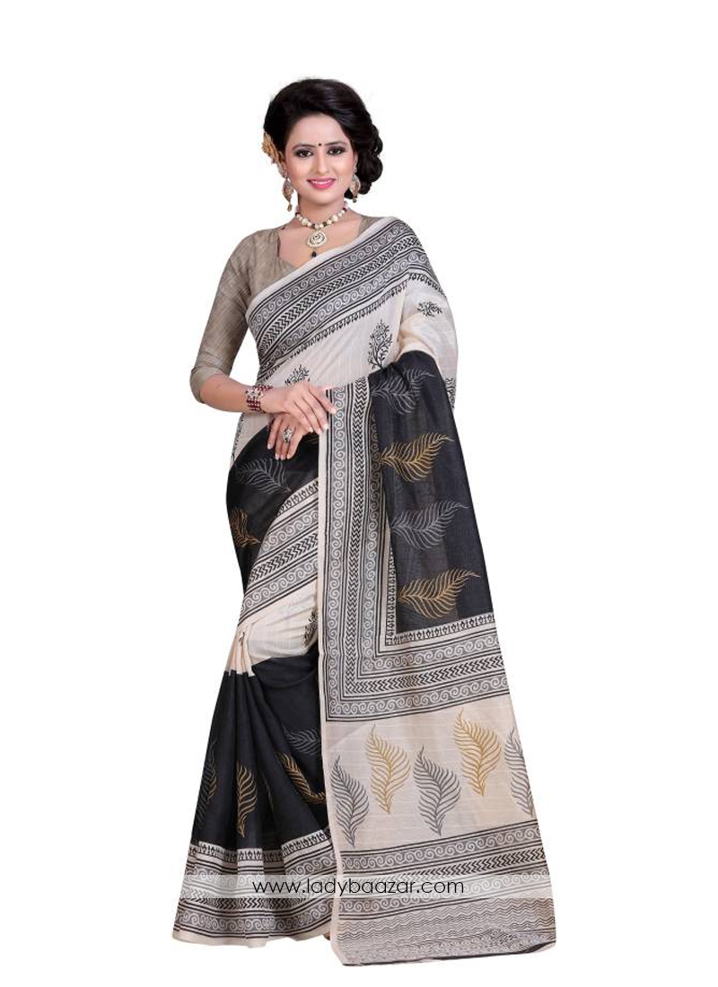 Genius Bhagalpuri Silk Multi Color Casual Saree