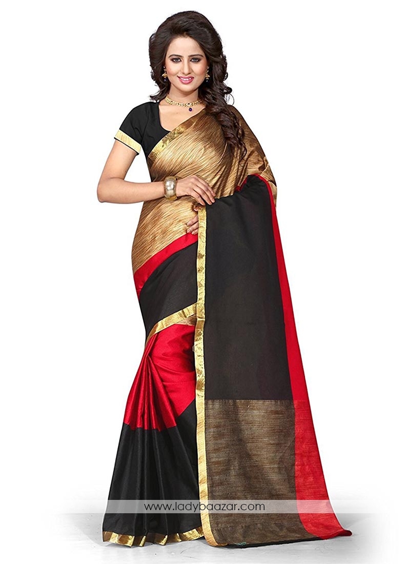 Glowing Multi Cotton Silk Printed Casual Saree