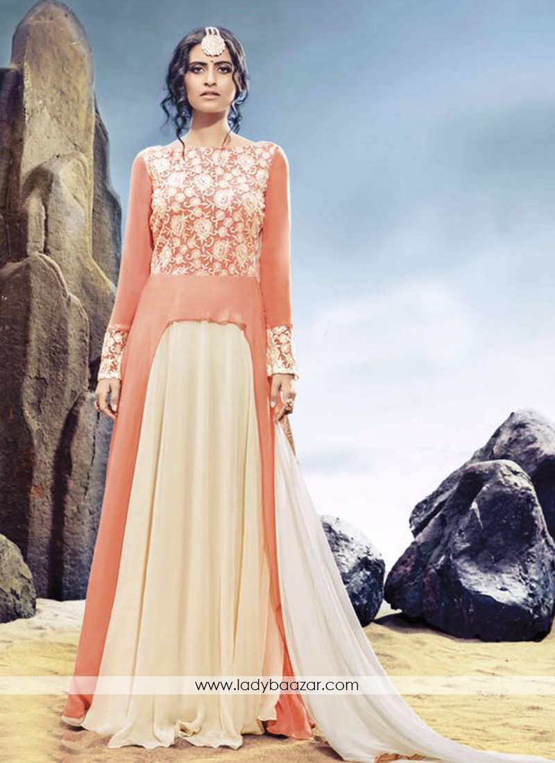 Gratifying Georgette Embroidered Anarkali Suit