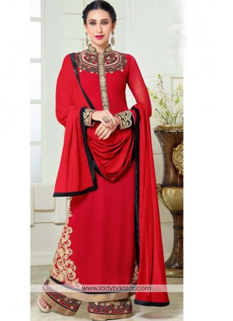 Gratifying Georgette Embroidered Anarkali Suit