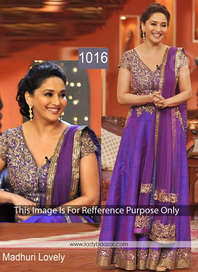 Groovy Embrodiery  Work Purple Anarkali Salwar Kameez