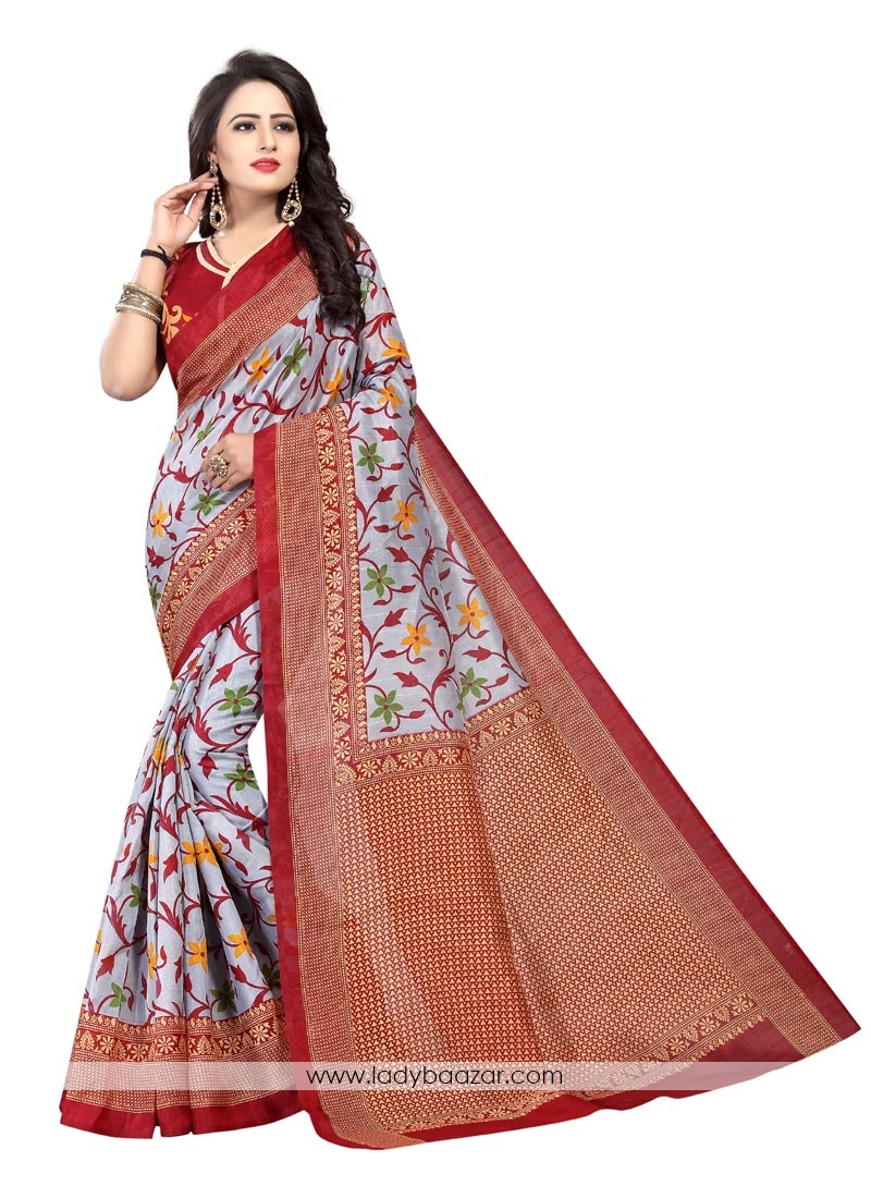 Ideal Multi Bhagalpuri Silk Printed Saree